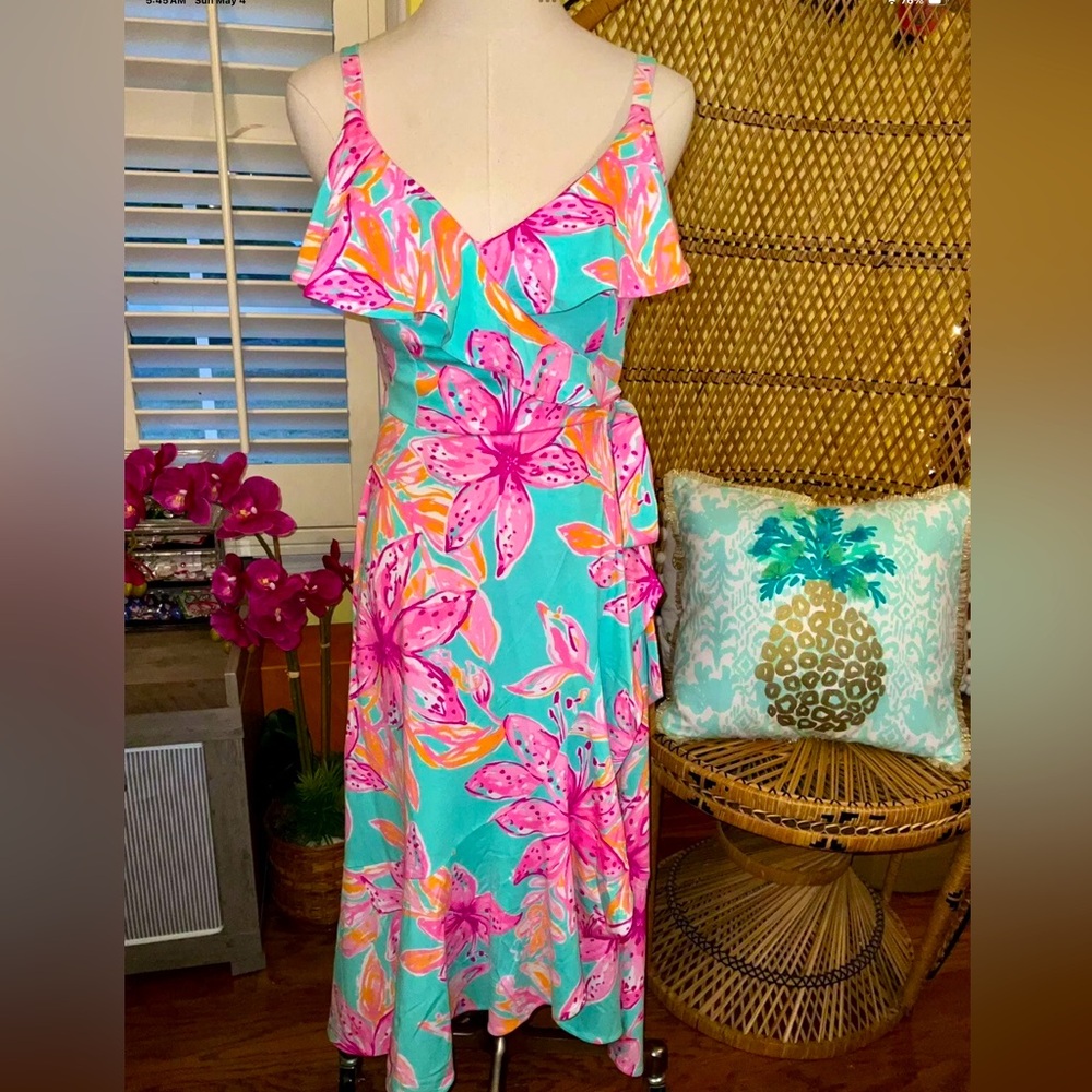 Lilly Pulitzer NWT Fontaine Wrap Dress Bonita Blooms $198 Size S or L